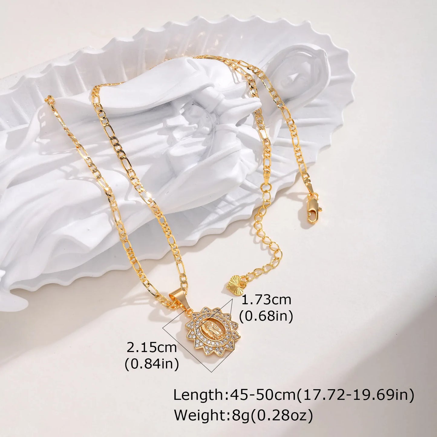 Collar de la Virgen · Acabado Dorado Premium