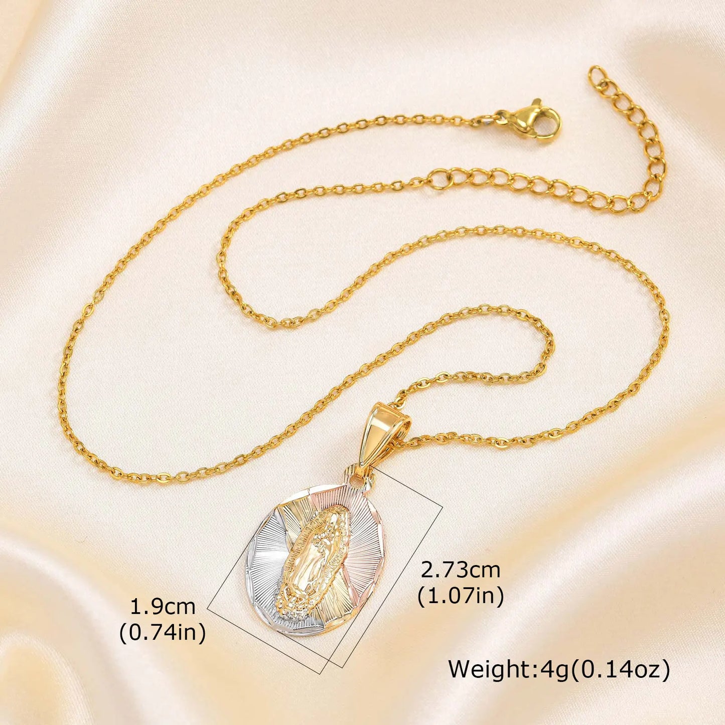 Collar de la Virgen · Acabado Dorado Premium