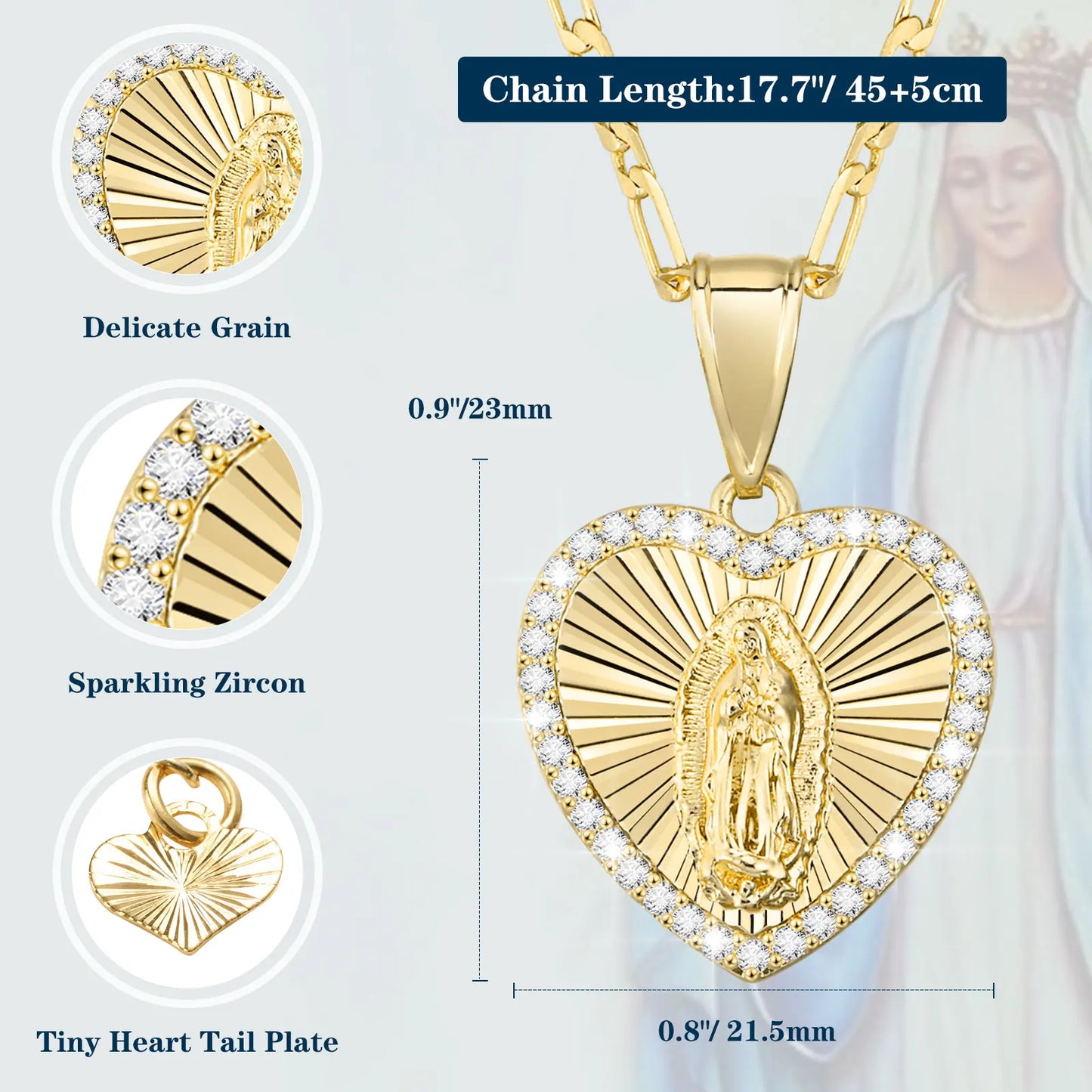 Collar de la Virgen · Acabado Dorado Premium