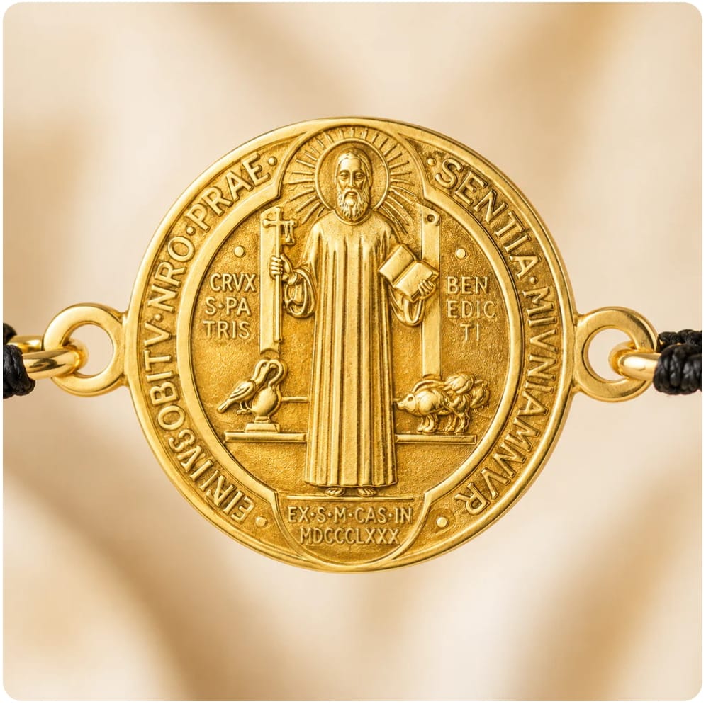 Pulsera San Benito · Acabado Dorado